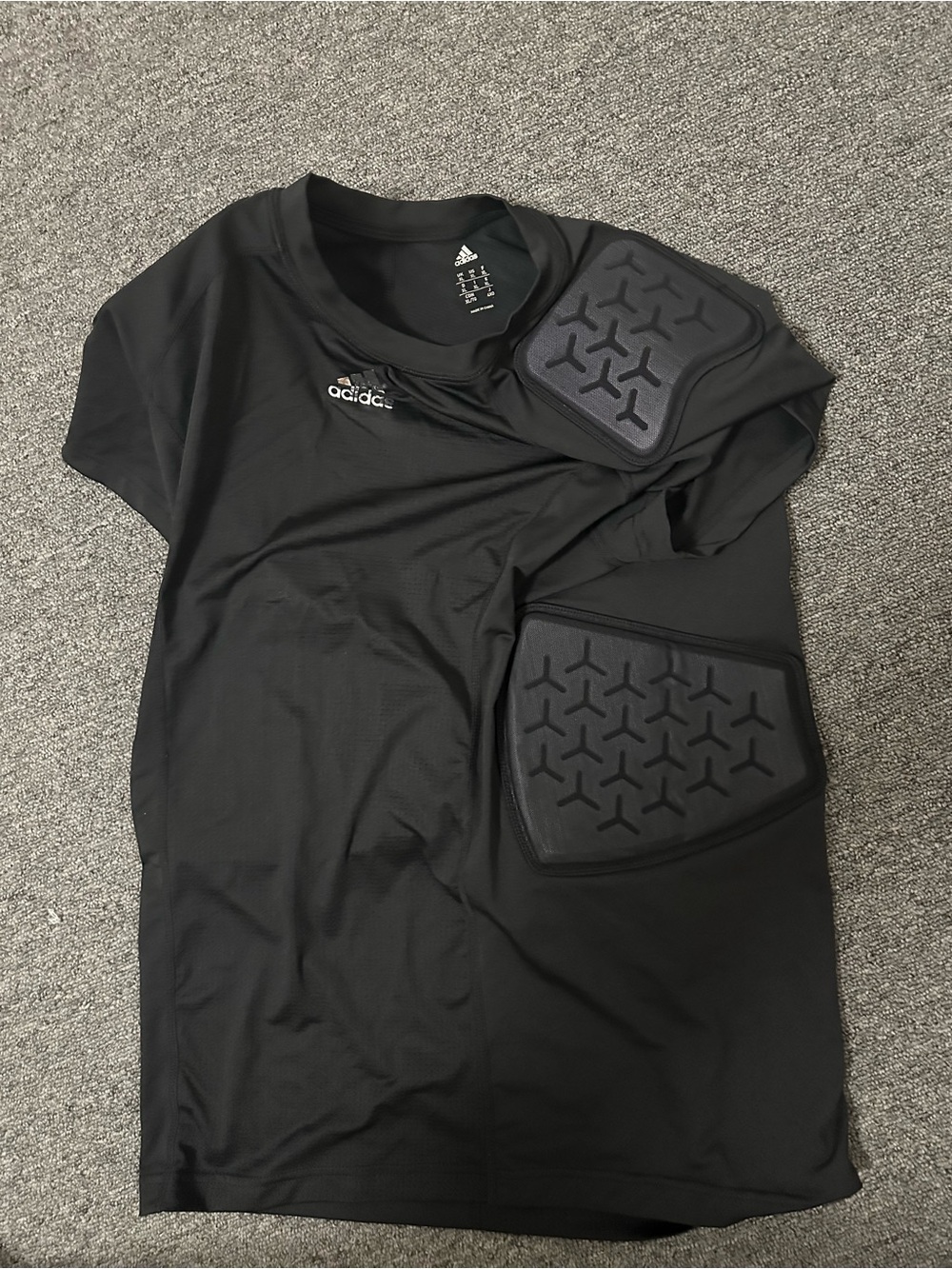 Adidas Shirt Mens XL Black AEROREADY Padded Football Soccer Compression Top